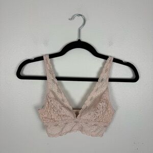 Wacoal  32 Bralette Beige Halo Lace Wire Free J Hook Back Closure 811205